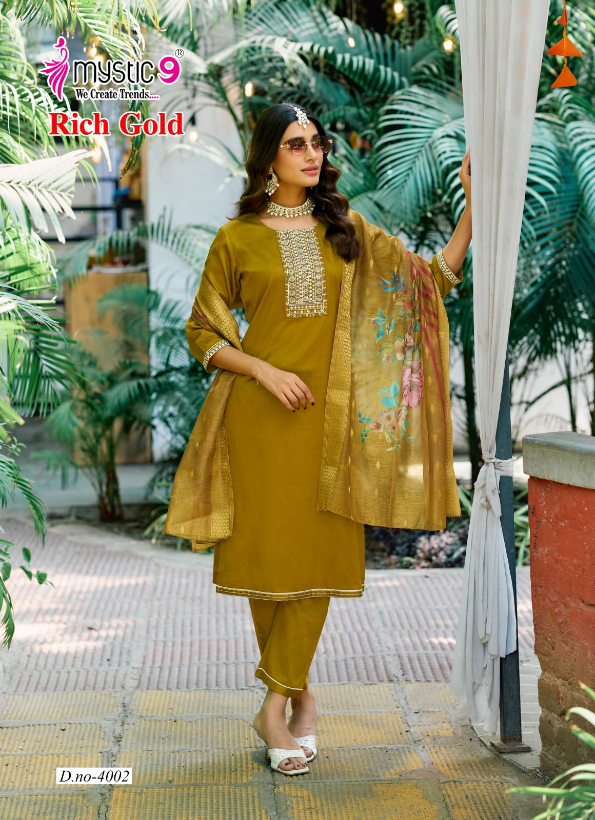 Rich Gold Vol 4 By Mystic 9 Cotton Kurti With Bottom Dupatta Wholesale Online